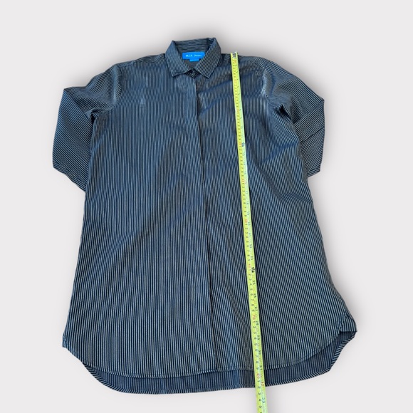 M.i.h. Jeans Women cover up long dress Shirt XS Stripe Black & Gold Pre-owned - Picture 6 of 10